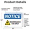 Signmission Maintenance Use Only Sign With Symbol, 14 in W x Rectangle, Vinyl Decal OS-2PACK-NS-D-1014-L-14112 - alternate 2